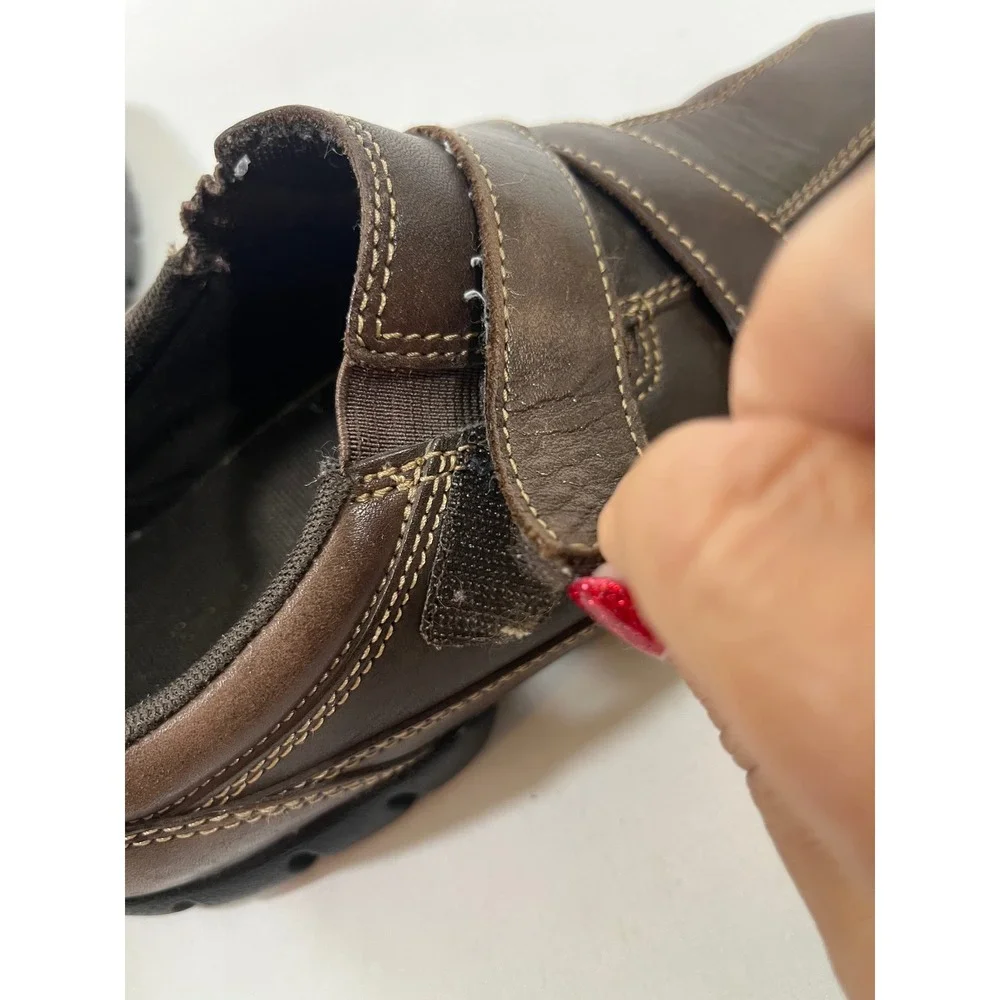 Rockport‎ XCS Mens Leather Hook and Loop Comfort Shoes Slip On Brown SZ 8.5